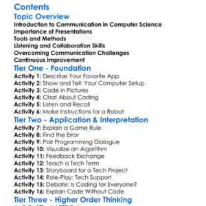 Presentation And Communication Skills In Cs Worksheet Activity Booklet