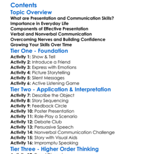 Presentation And Communication Skills Worksheet Activity Booklet