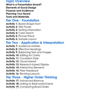 Presentation Board Design Worksheet Activity Booklet