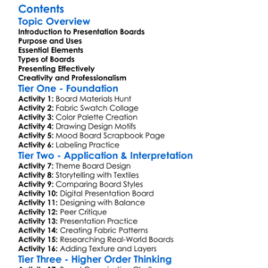 Presentation Boards For Textile Design Worksheet Activity Booklet