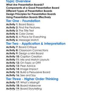 Presentation Boards Worksheet Activity Booklet