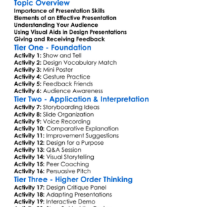 Presentation Skills For Design Ideas Worksheet Activity Booklet