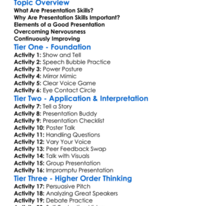 Presentation Skills Worksheet Activity Booklet