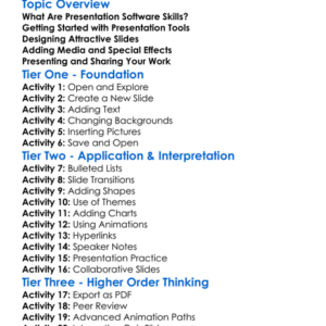 Presentation Software Skills Worksheet Activity Booklet