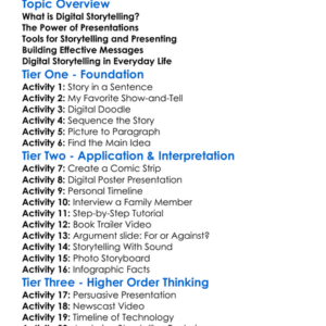 Presentations And Digital Storytelling Worksheet Activity Booklet