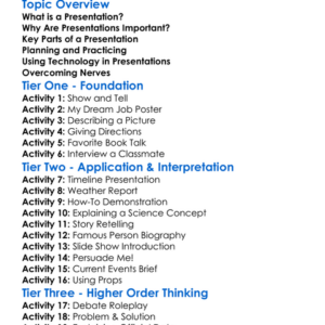 Presentations Worksheet Activity Booklet