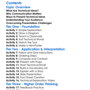 Presenting And Communicating Technical Ideas Worksheet Activity Booklet