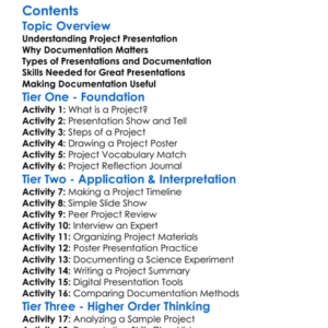 Presenting And Documenting Projects Worksheet Activity Booklet
