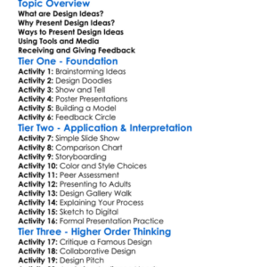 Presenting Design Ideas Worksheet Activity Booklet
