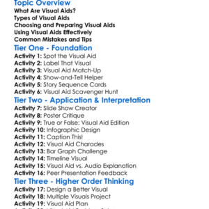 Presenting Visual Aids Worksheet Activity Booklet