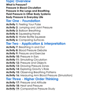 Pressure In The Human Body Worksheet Activity Booklet
