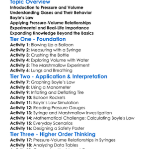 Pressure-Volume Relationships Worksheet Activity Booklet