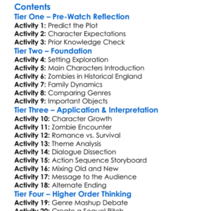 Pride And Prejudice And Zombies 2016 Worksheet Activity Booklet