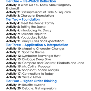 Pride  Prejudice 2005 Worksheet Activity Booklet