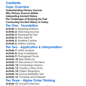 Primary Sources And Interpreting Ancient History Worksheet Activity Booklet