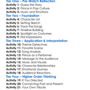 Prince The Sacrifice Of Victor 1994 Worksheet Activity Booklet