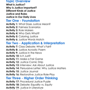 Principles Of Justice Worksheet Activity Booklet