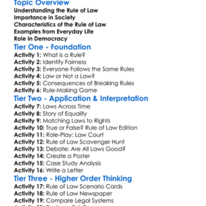 Principles Of The Rule Of Law Worksheet Activity Booklet