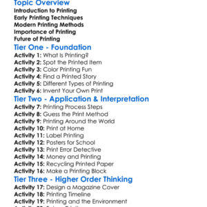 Printing Basics Worksheet Activity Booklet