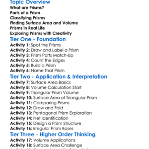 Prisms Worksheet Activity Booklet