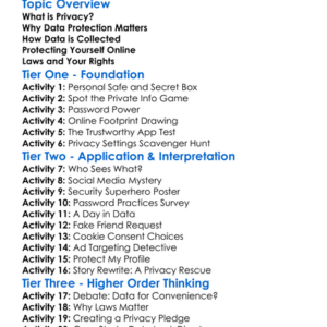 Privacy And Data Protection Worksheet Activity Booklet