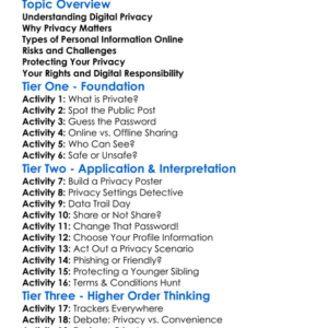 Privacy In The Digital Age Worksheet Activity Booklet