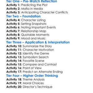 Prizzis Honor 1985 Worksheet Activity Booklet