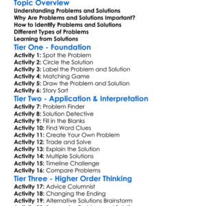 Problem And Solution In Texts Worksheet Activity Booklet
