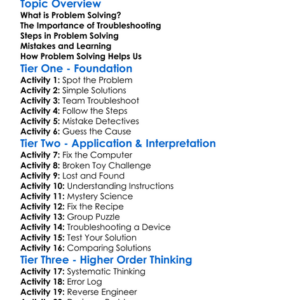 Problem Solving And Troubleshooting Worksheet Activity Booklet