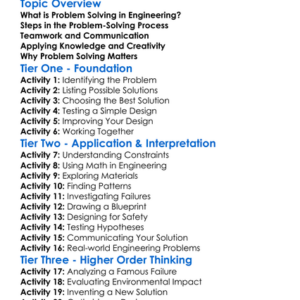 Problem Solving In Engineering Worksheet Activity Booklet