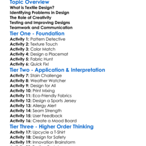 Problem-Solving In Textile Design Worksheet Activity Booklet