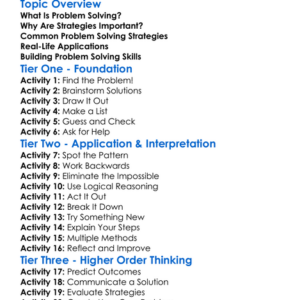 Problem-Solving Strategies Worksheet Activity Booklet