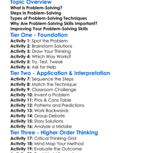 Problem-Solving Techniques Worksheet Activity Booklet