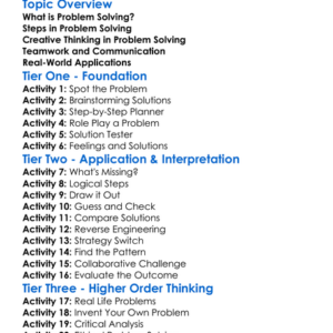 Problem Solving Techniques Worksheet Activity Booklet
