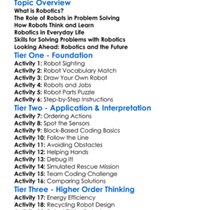Problem-Solving With Robotics Worksheet Activity Booklet