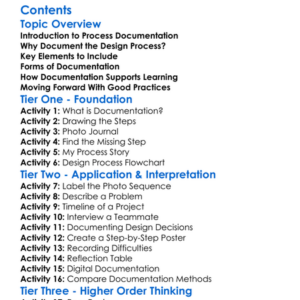 Process Documentation For Design Projects Worksheet Activity Booklet