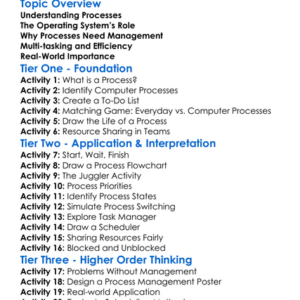 Process Management Worksheet Activity Booklet