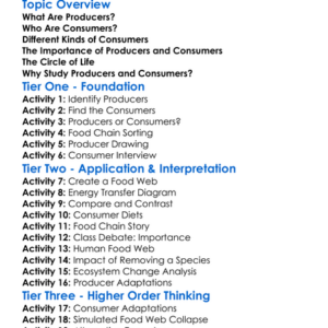 Producers And Consumers Worksheet Activity Booklet