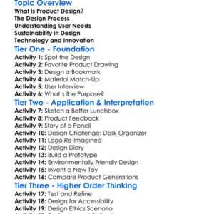 Product Design Worksheet Activity Booklet