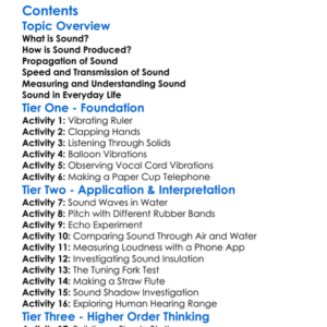 Production And Propagation Of Sound Worksheet Activity Booklet