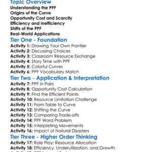 Production Possibility Frontier Worksheet Activity Booklet