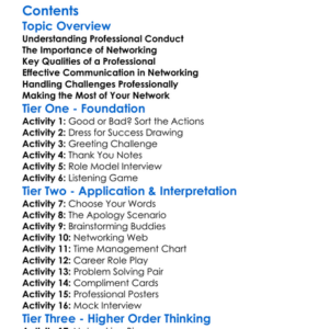 Professional Conduct And Networking Worksheet Activity Booklet