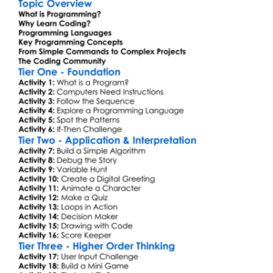 Programming And Coding Basics Worksheet Activity Booklet