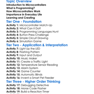 Programming And Microcontrollers Worksheet Activity Booklet