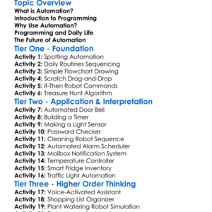 Programming For Automation Worksheet Activity Booklet