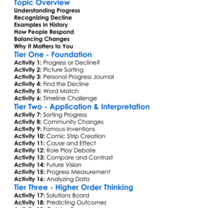 Progress And Decline Worksheet Activity Booklet