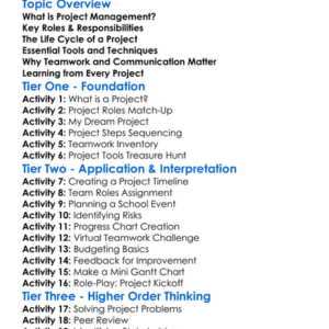 Project Management Essentials Worksheet Activity Booklet