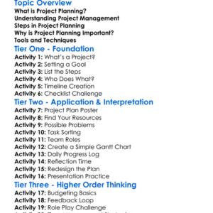 Project Planning And Management Worksheet Activity Booklet
