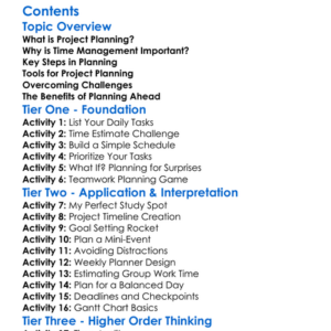 Project Planning And Time Management Worksheet Activity Booklet