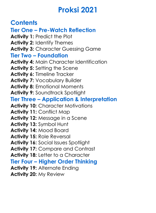 Proksi 2021 Worksheet Activity Booklet
